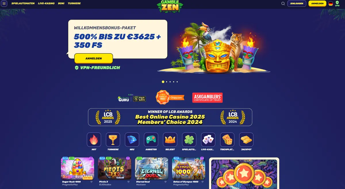 Gamblezen Casino ohne Limit