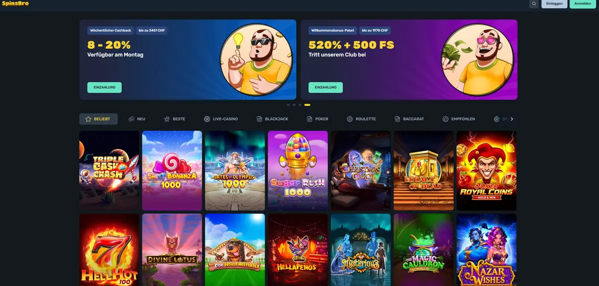 Spinsbro Casino ohne Limit